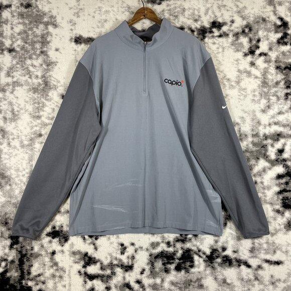 Nike Dri Fit Golf Pullover Mens Size Extra Large Gray Performance Comfort - Picture 1 of 10